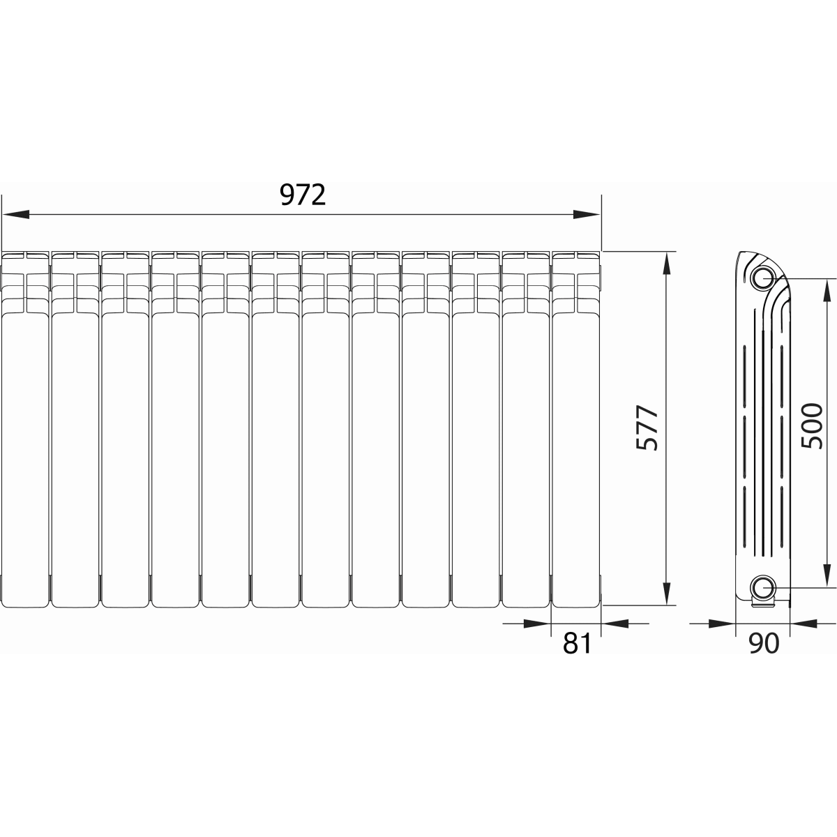 Размеры радиаторов - методика расчета и нюансы подбора радиаторных батарей (видео + 90 фото)