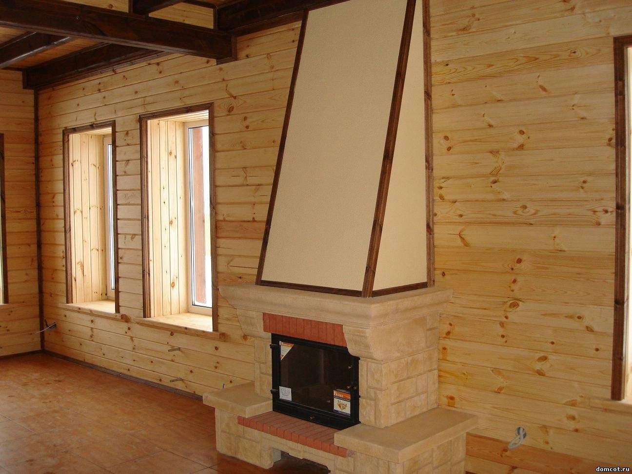 Установка камина в деревянном доме