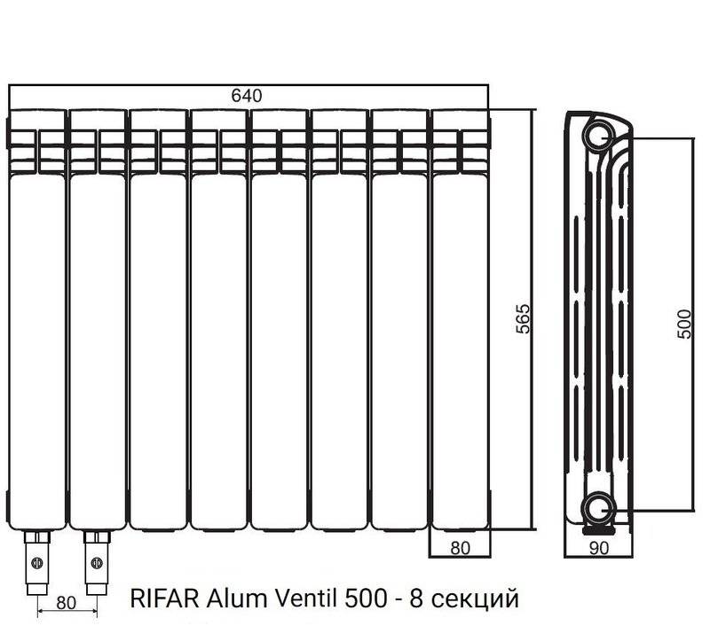 Биметаллические радиаторы отопления: размеры и виды