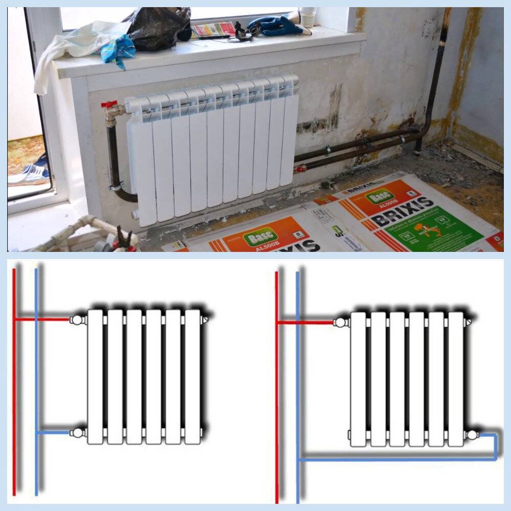 Монтаж алюминиевых радиаторов отопления: схемы подключения