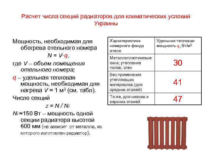 Расчет радиаторов отопления по площади в частном доме: как рассчитать количество батарей