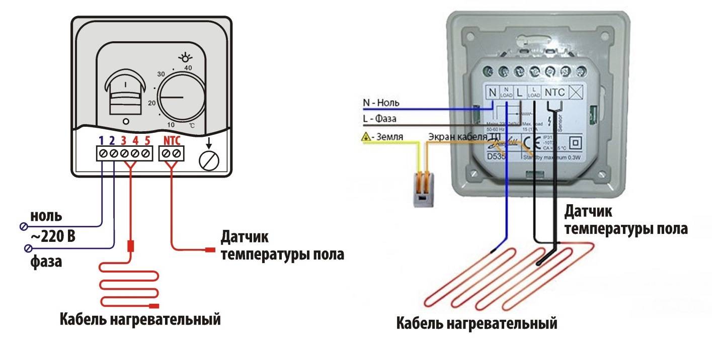 Установка и подключение терморегулятора тёплого пола своими руками