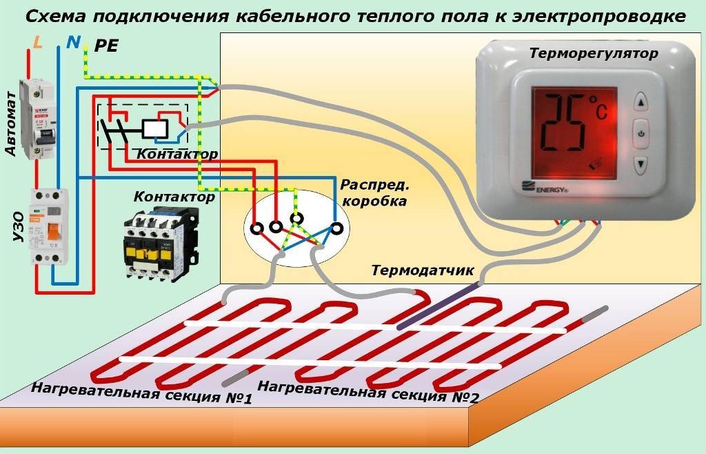 Как сделать подключение теплого пола к терморегулятору – регулировка электрического подогрева пола