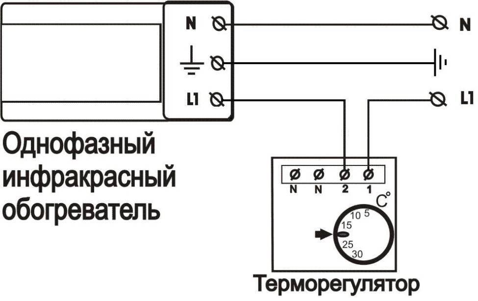 Терморегулятор для инфракрасного обогревателя схема подключения