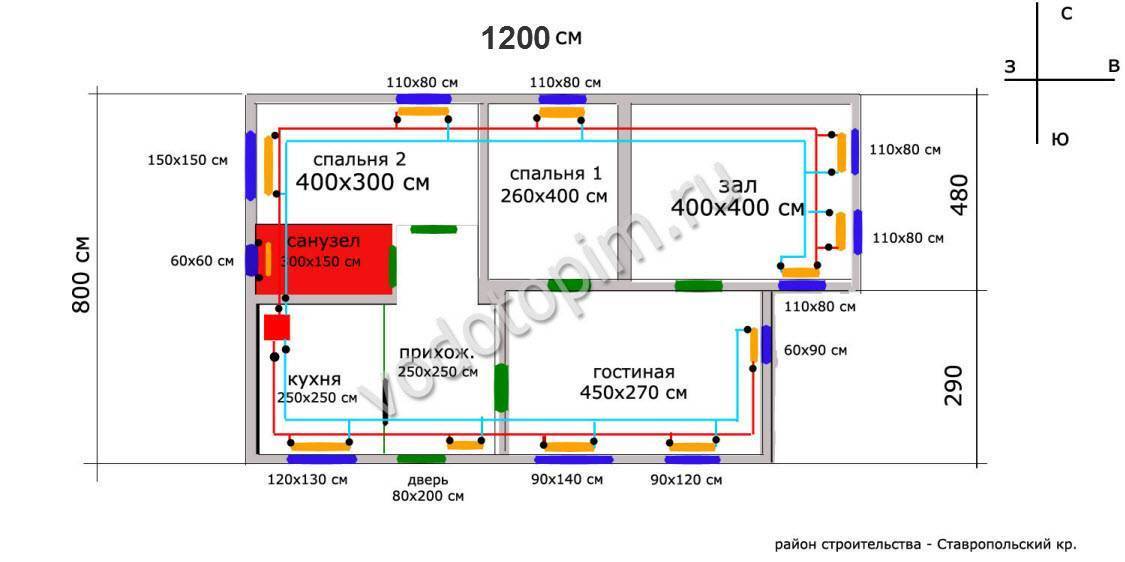 Расчет радиаторов отопления по площади в частном доме: как рассчитать количество батарей